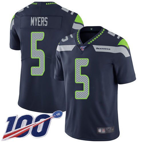 Seattle Seahawks Limited Navy Blue Men Jason Myers Home Jersey NFL Football #5 100th Season Vapor Untouchable->youth nfl jersey->Youth Jersey
